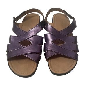 Cinak Metallic Purple Wedge Shoes Size 8